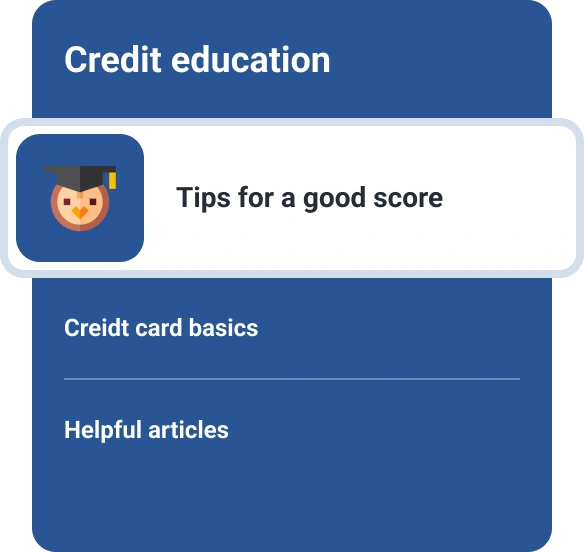 Graphic credit education screen