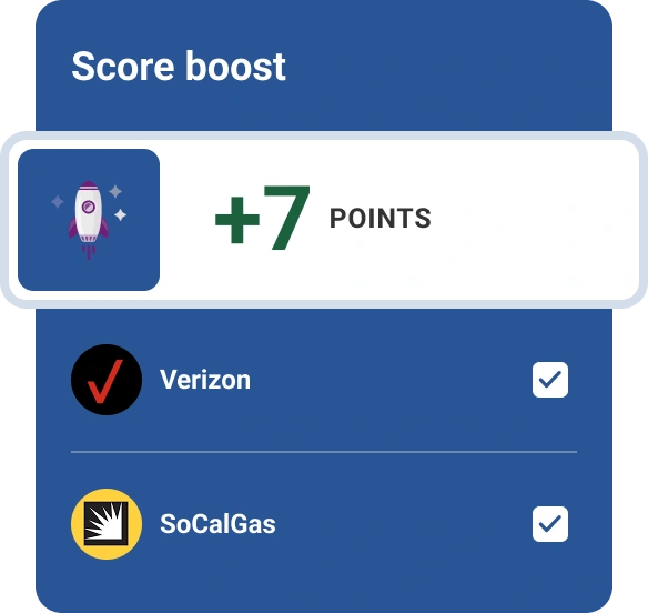 Graphic credit score boost with bills-checked