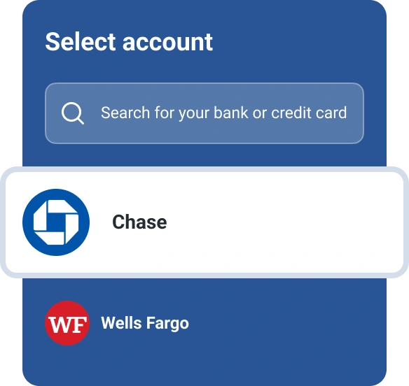 Graphic manage bills select account.