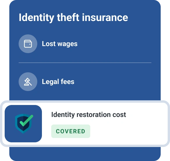 Graphic protection identity theft insurance.