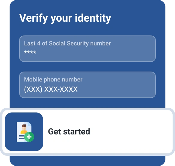 Graphic protection verify identity and get started.