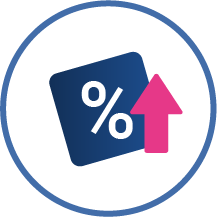 Interest rate icon.