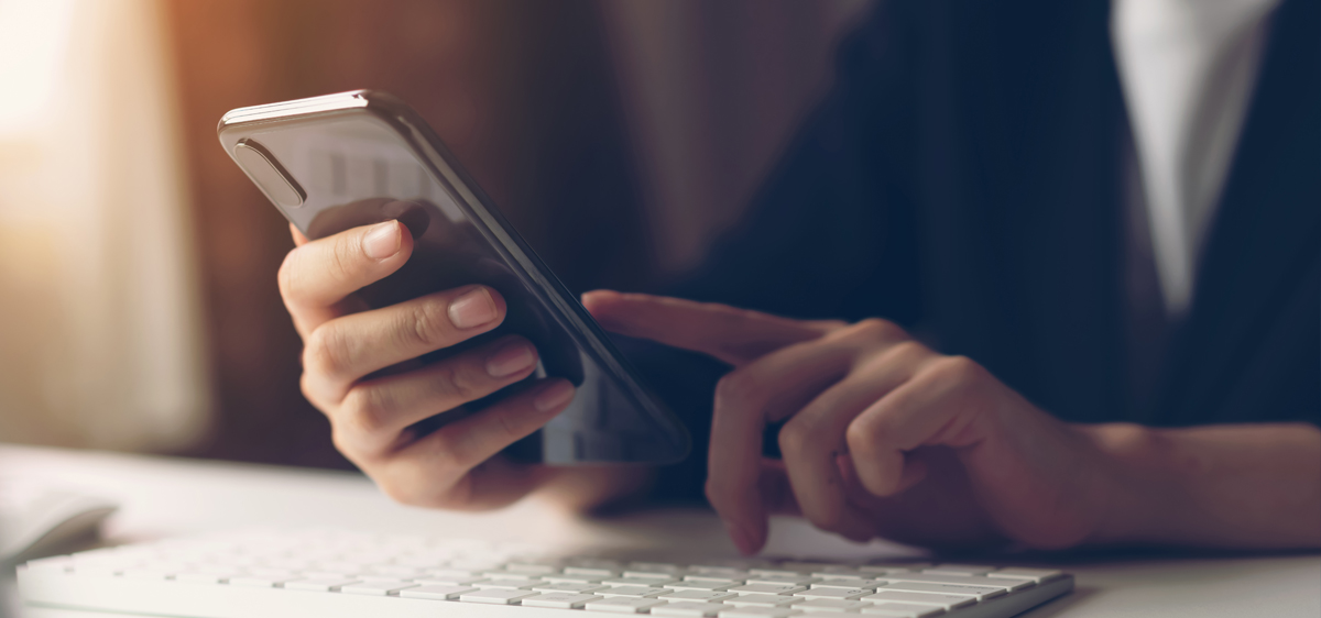 woman using smart device