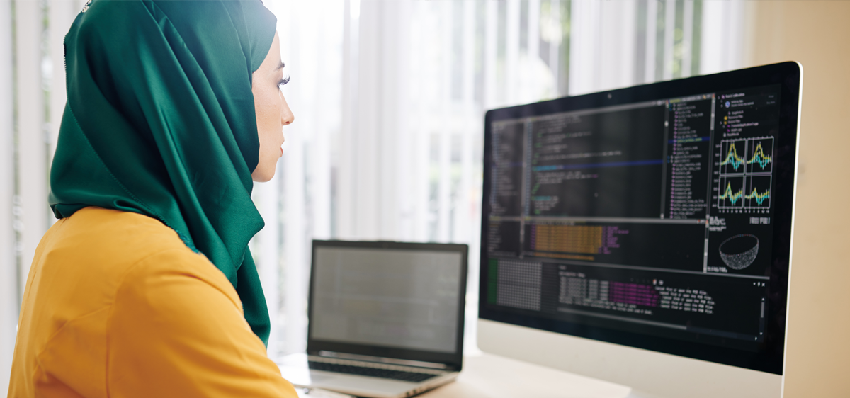 woman at computer