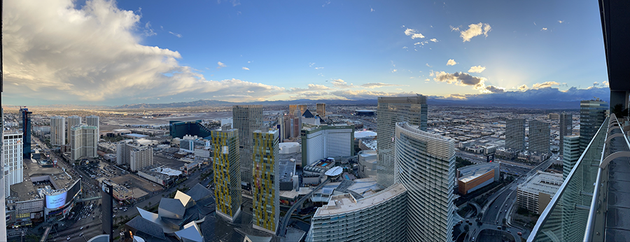 View of Las Vegas from Experian Marketing Services' Suite at the Cosmpolitan Hotel during the Consumer Electronics Show.