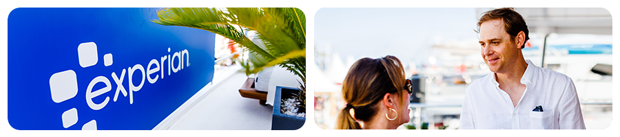 Tyler Middleton speaking with an attendee at Cannes Lions