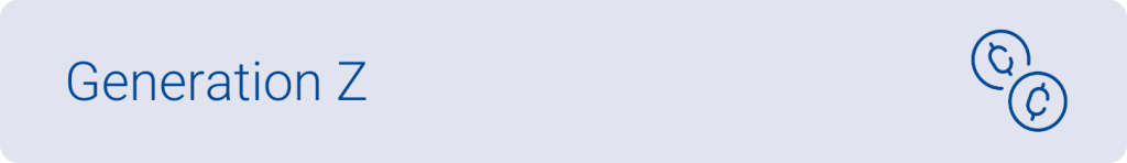 ‘Generation Z’ with two coin icons