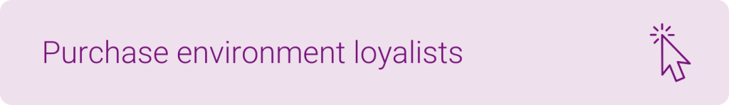 Purchase environment loyalists