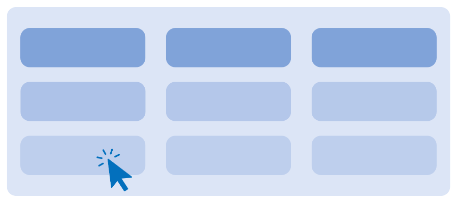 Cursor selecting a webpage tile