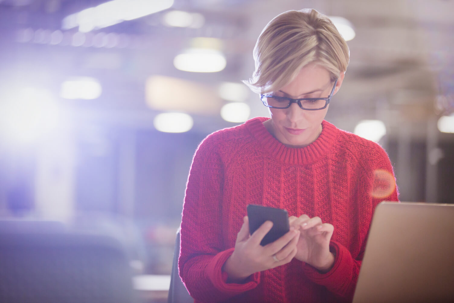 woman using cell phone