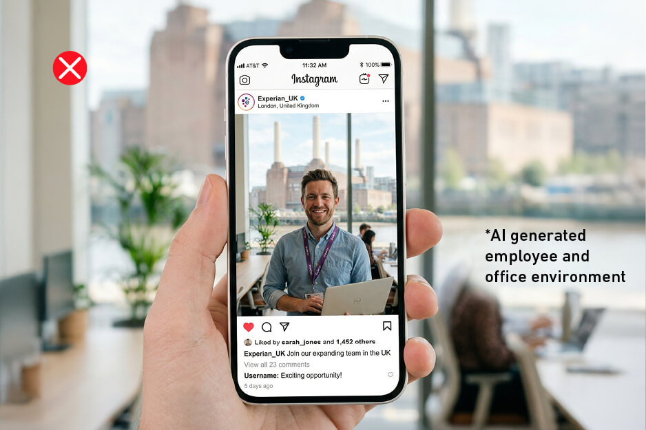 Experian social media post depicting GenAI employee