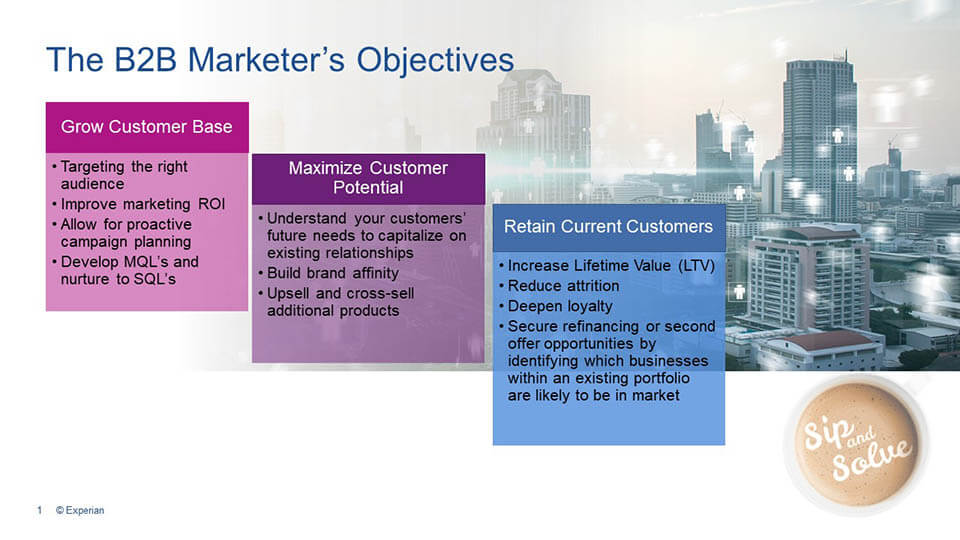 The B2b Marketer's Objectives
