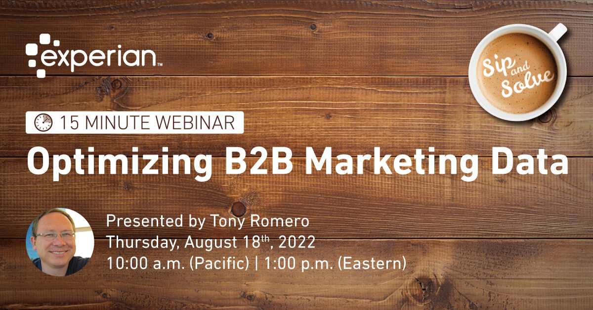 Webinar: Optimizing B2B Marketing Data