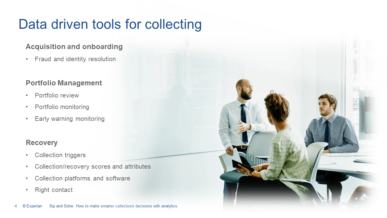 Data driven tools for collections