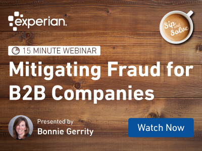Webinar graphic for Mitigating Fraud for B2B Companies