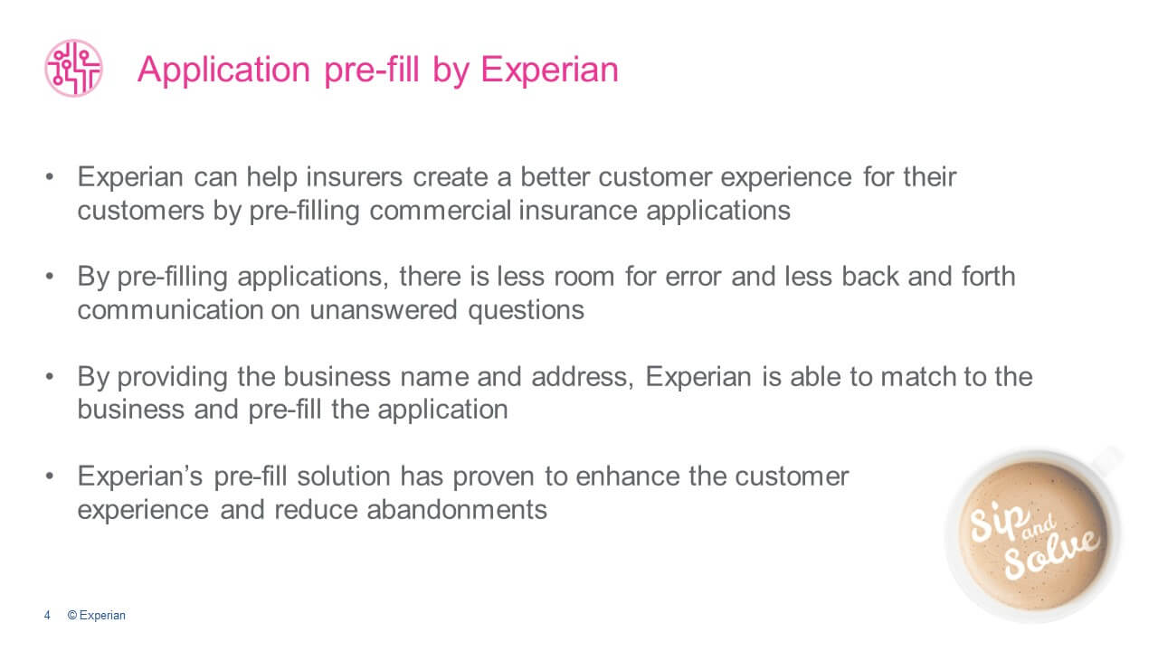 Application pre-fill by Experian 