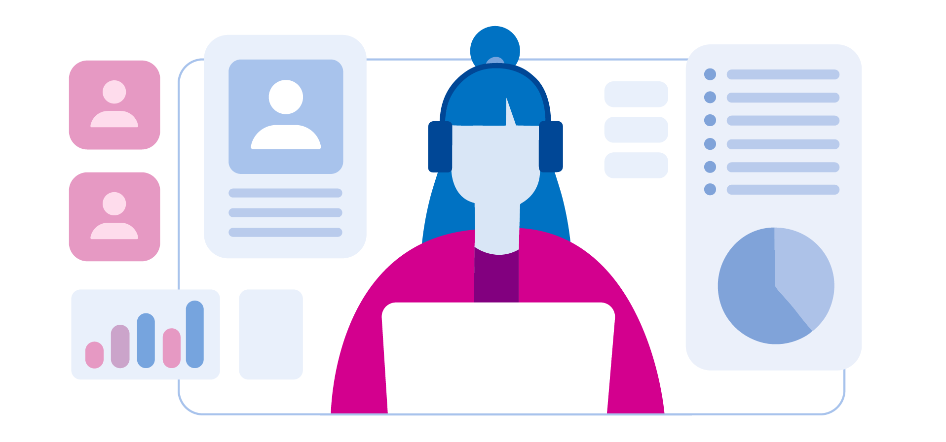 girl on computer looking at stats