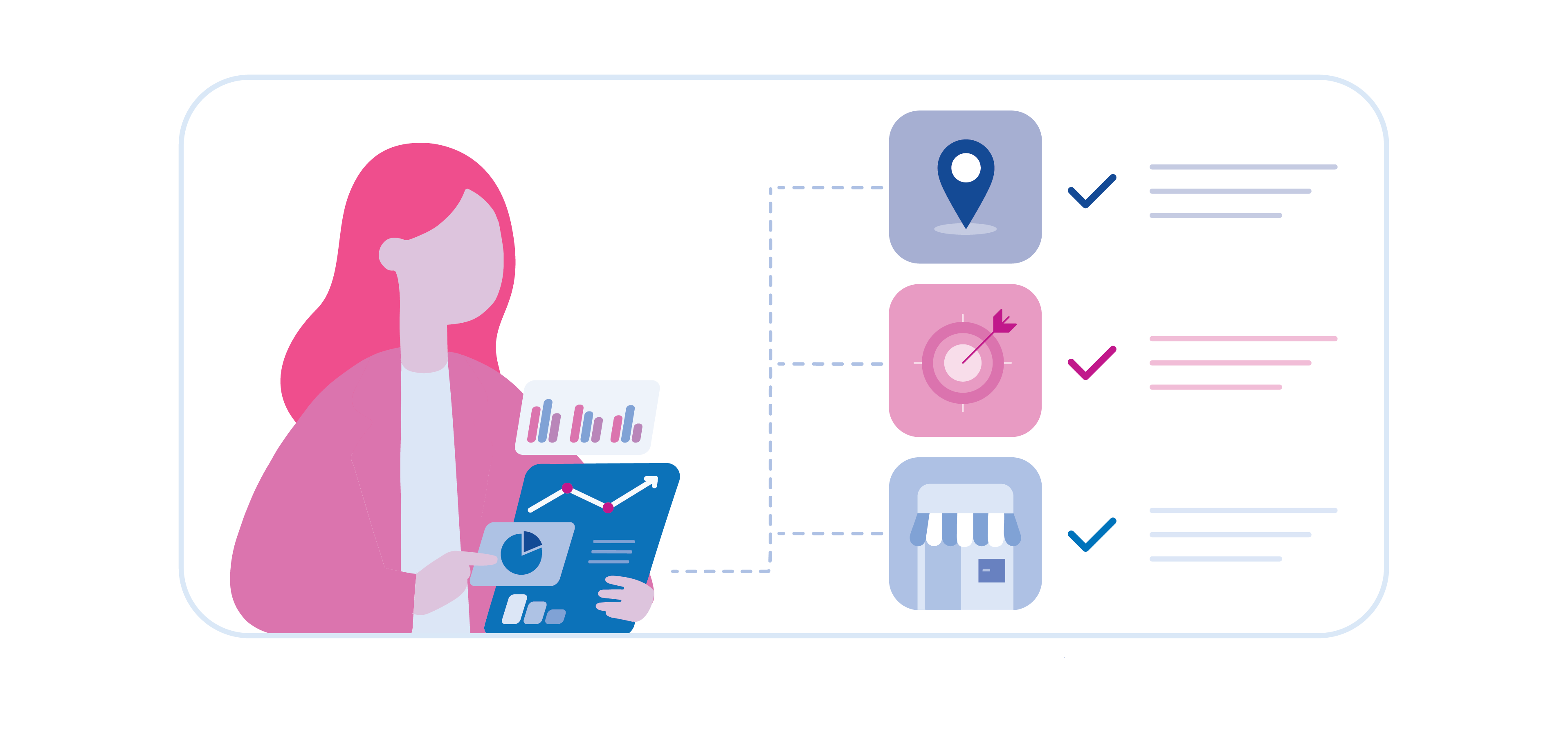 Marketer looking at data