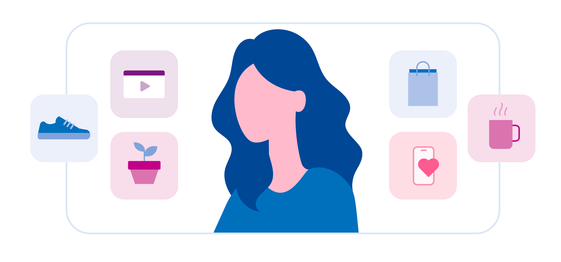 Woman surrounded by attributes