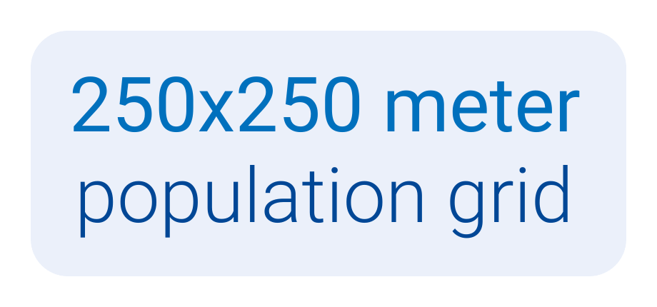 250x250 meter population grid