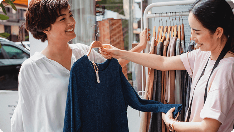 two women shopping