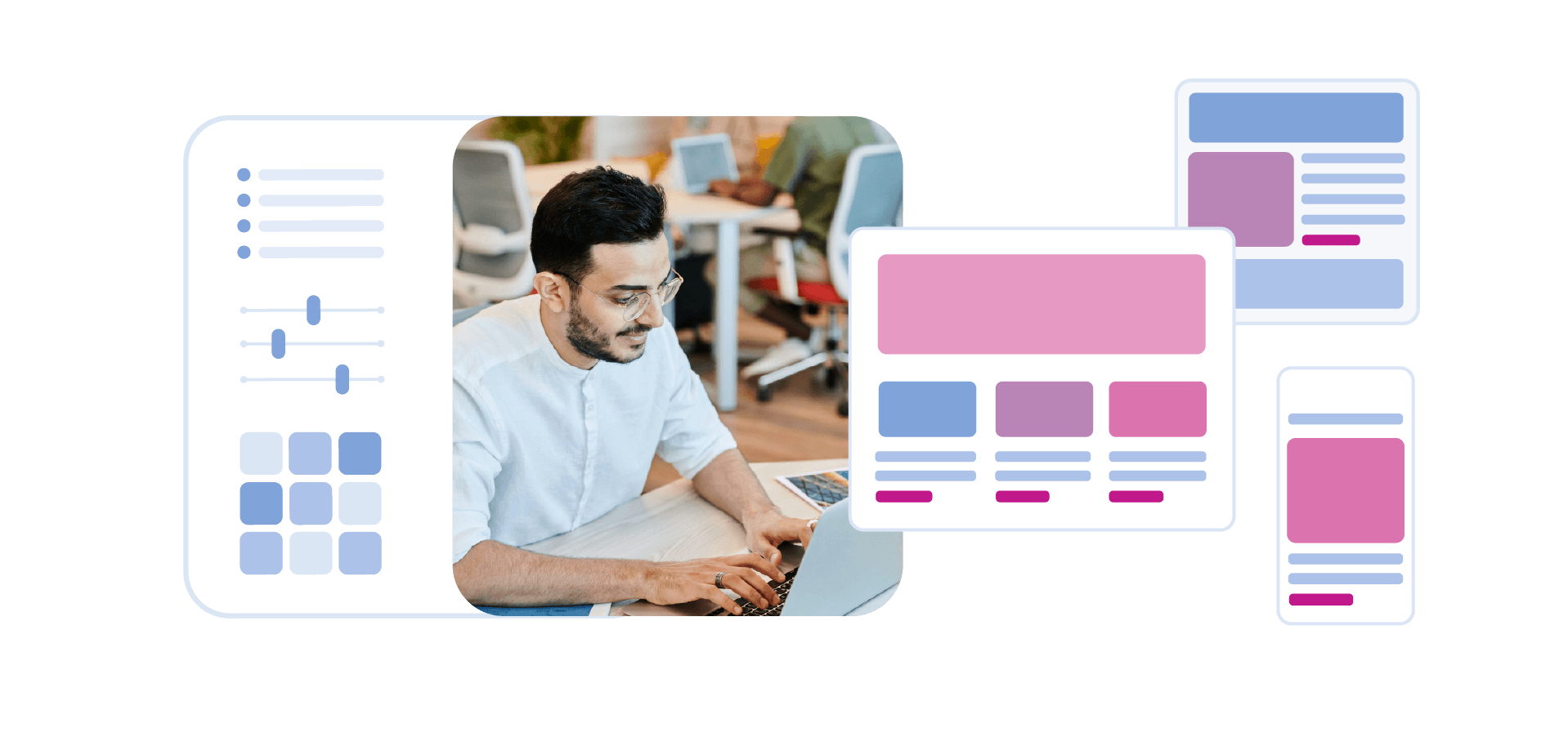 man adjusting controls