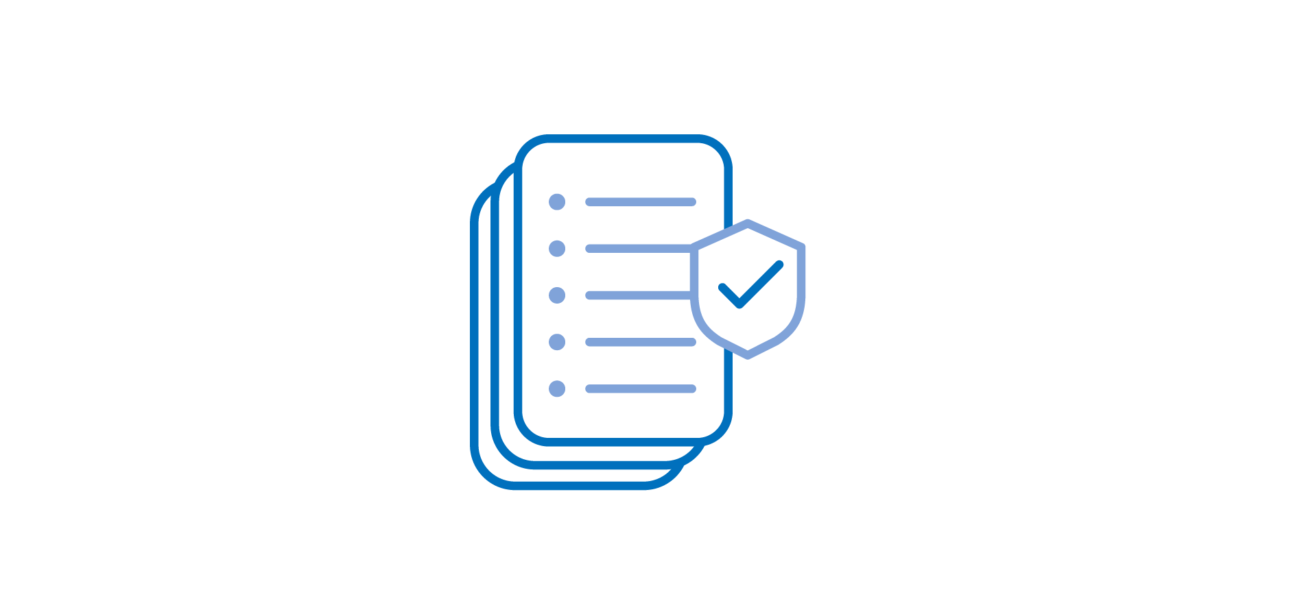 checkmark lists with shield