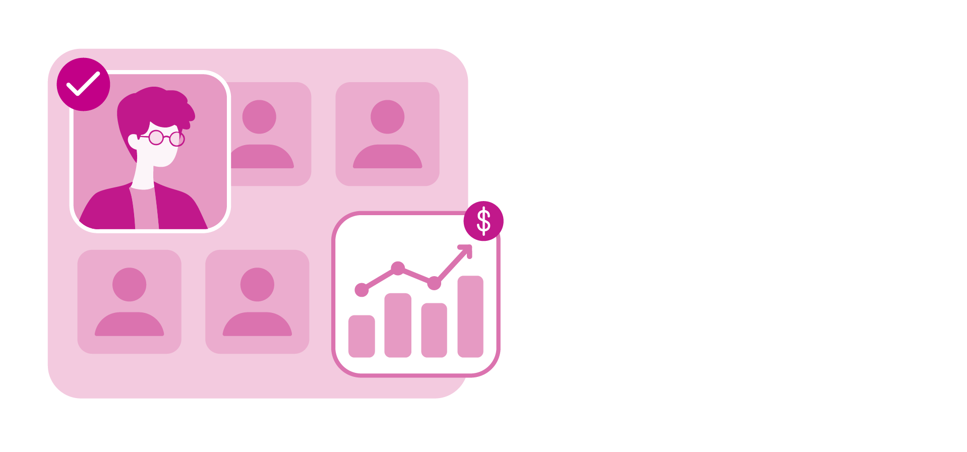 targeted verified buyers being highlited, expanding revenue opportunities while non-buyers are showed in background