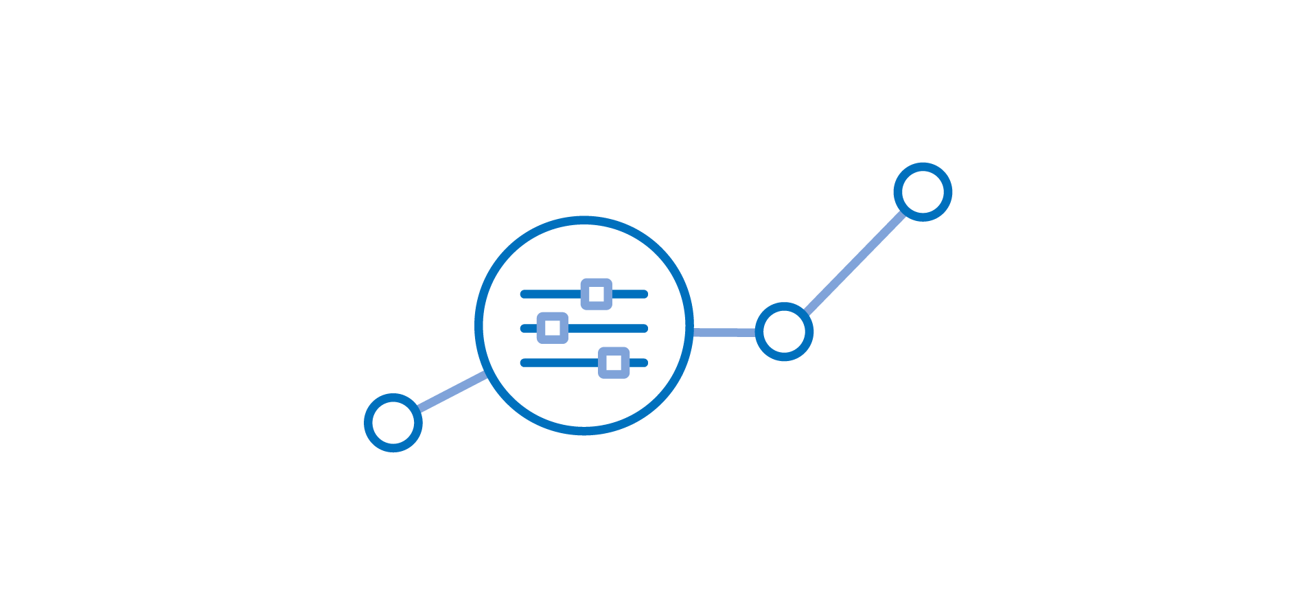 points being connected showing reach