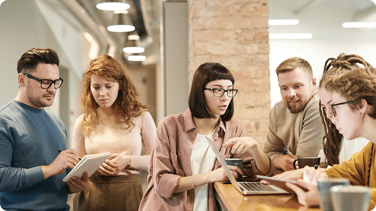 group of people working together 