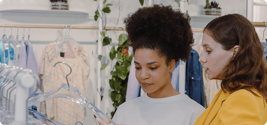 two women shopping