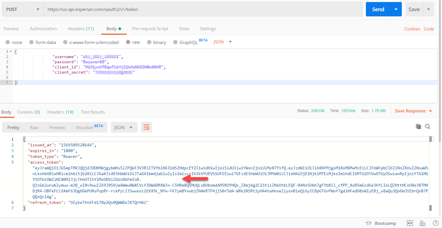 Request an OAuth2 Bearer Token