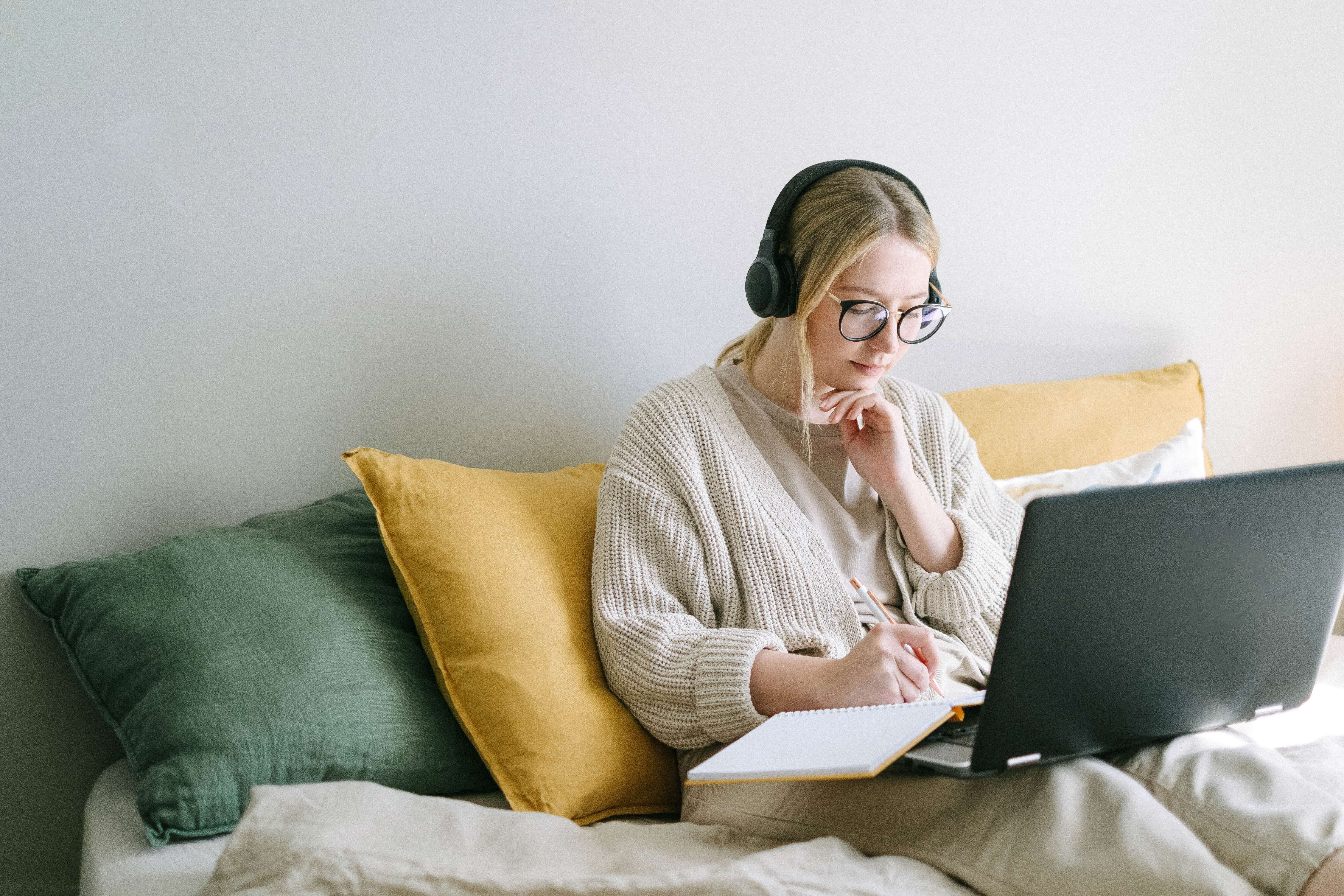 woman on a computer