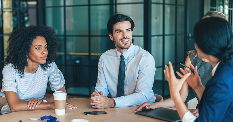 Colleagues having a discussion