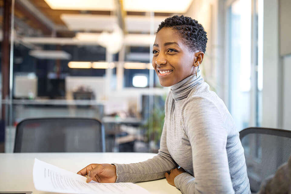 Businesswoman in casuals working