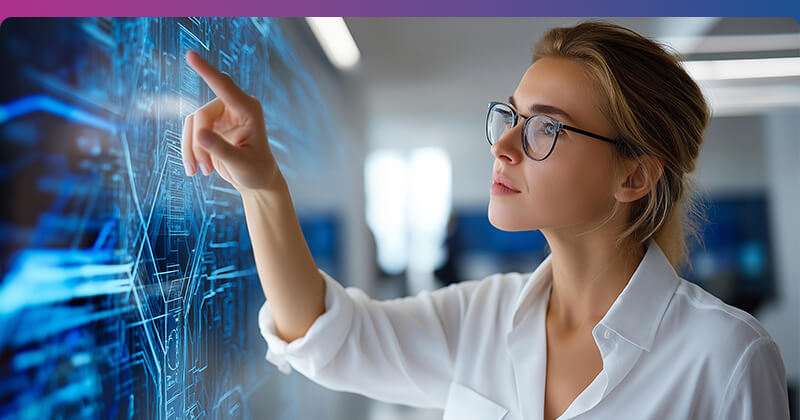 woman working on screen