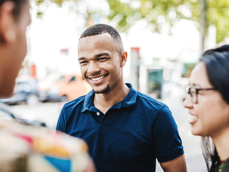 Man hanging out with friends