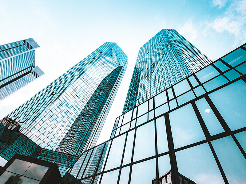 Modern skyscrapers in business district