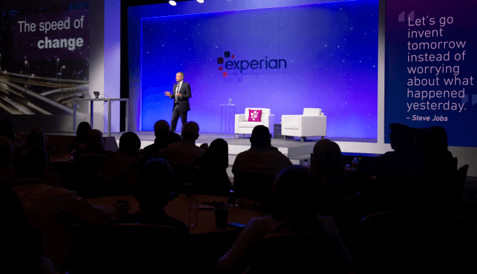 Craig Boundy speaking at the Experian Vision conference