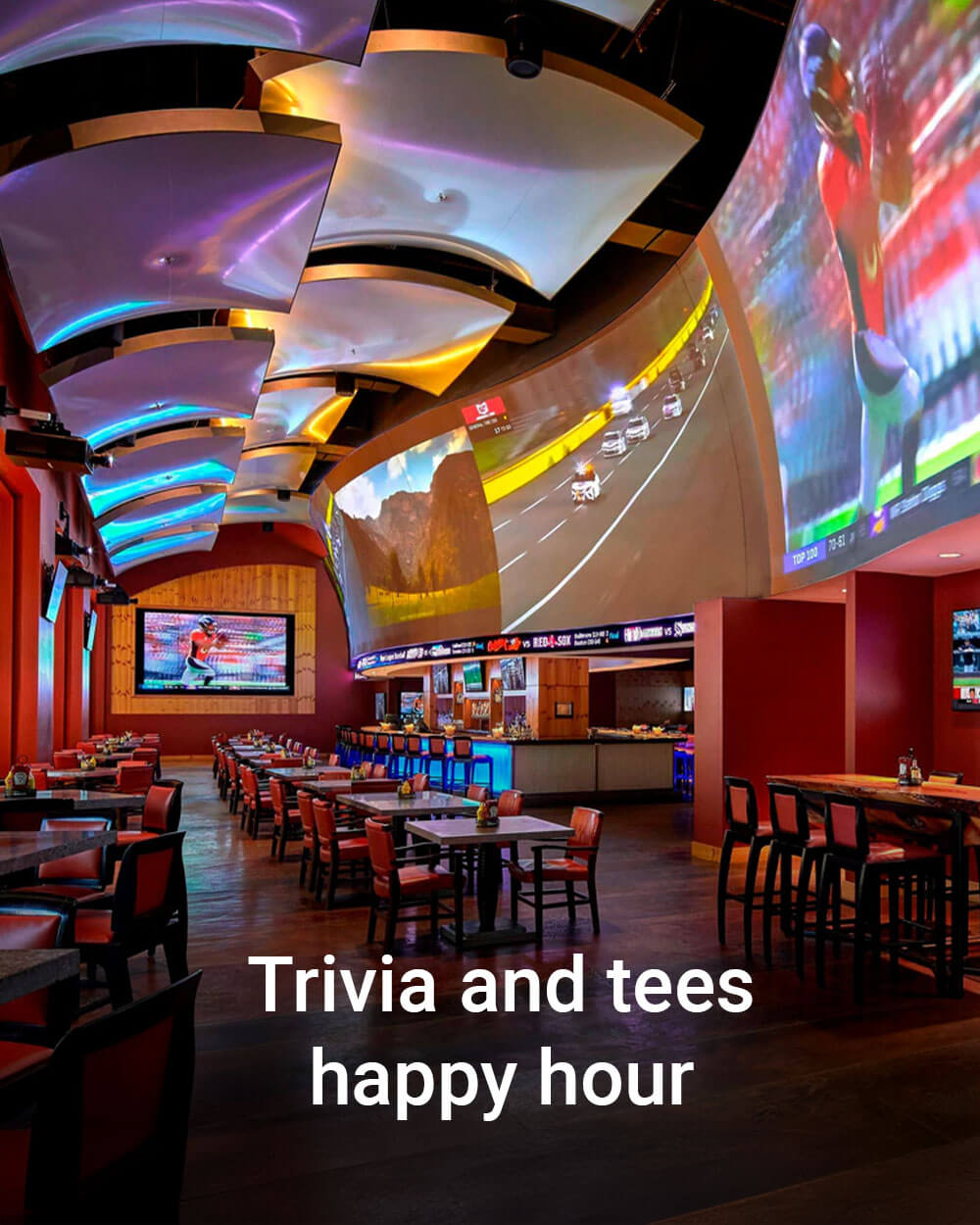 Trivia and tees happy hour