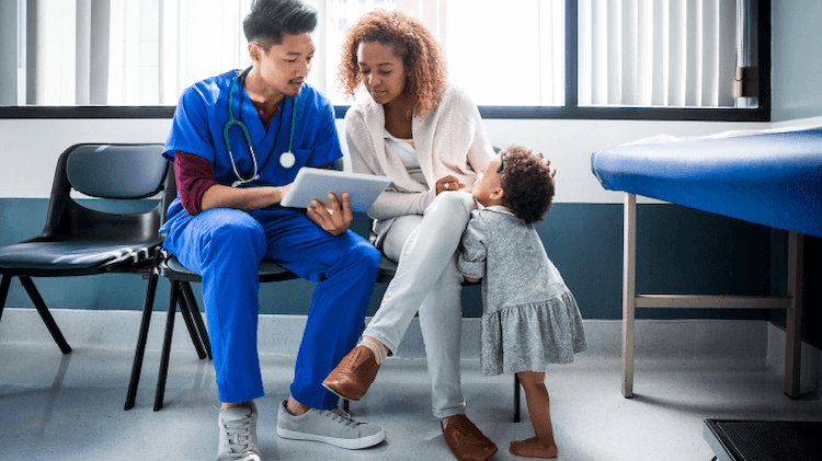 physician office check-in waiting area