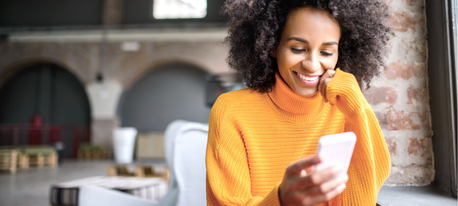 woman using cell phone