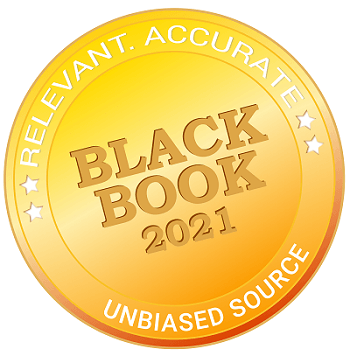 5 of 9 logos - black book badge 2021