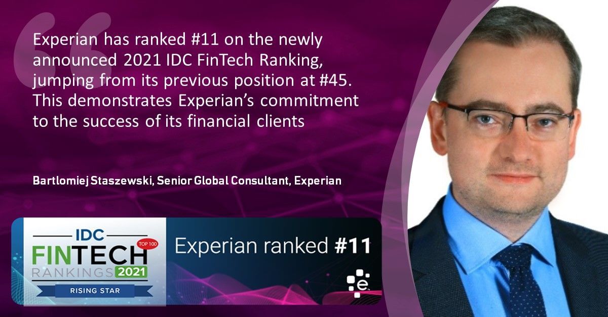 Experian ranks #11 on fintech ranking 
