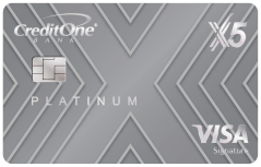Credit One Bank® Platinum X5 Visa® Metal Card logo.