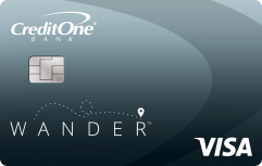 Credit One Bank Wander&trade; Card With No Annual Fee logo.