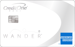 Credit One Bank® Wander® American Express® Metal Card logo.