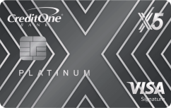 Credit One Bank® Platinum X5 Visa Signature® Metal Card logo.