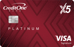 Credit One Bank® Platinum X5 Visa Signature® Card logo.