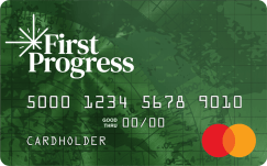 First Progress Prestige Secured Mastercard® Cash Back Rewards logo.
